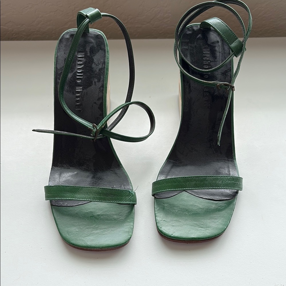 Michelle Mason Black and Green Sandals - Picture 3 of 5